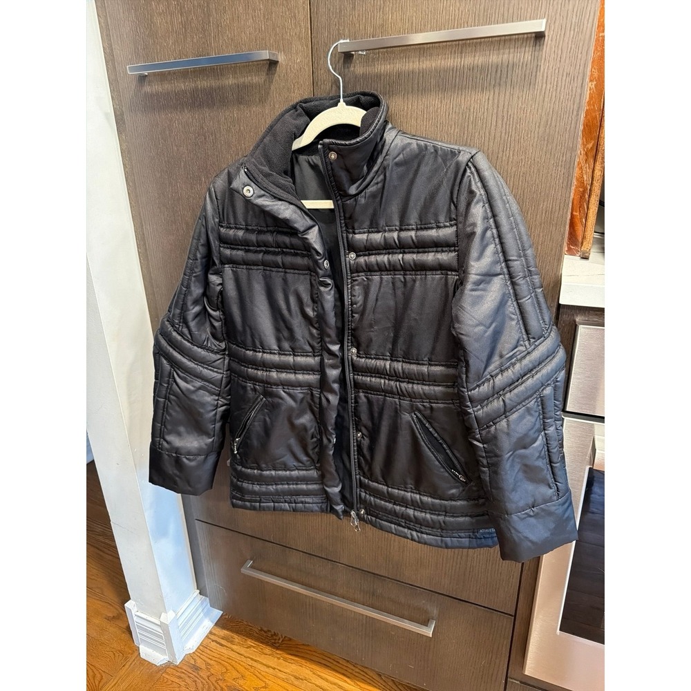Athleta women's black quilted puffer jacket women's medium